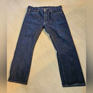 Levis Men's 501 38x30 Straight Fit Dark Wash Denim Jeans 100% Cotton Everyday
